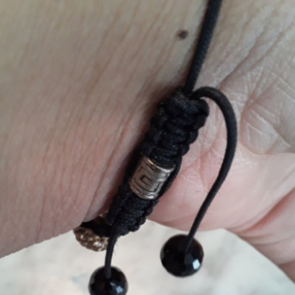 Red & gold rhinestone sphere bracelet - Picture 5 of 6